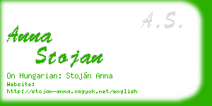 anna stojan business card
